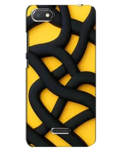 Чехол для Xiaomi Redmi 6A с картинкой «Черное желтое переплетение»