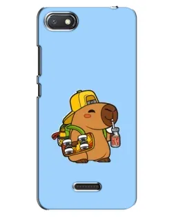 Чехол для Xiaomi Redmi 6A с картинкой «Капибара на скейте»