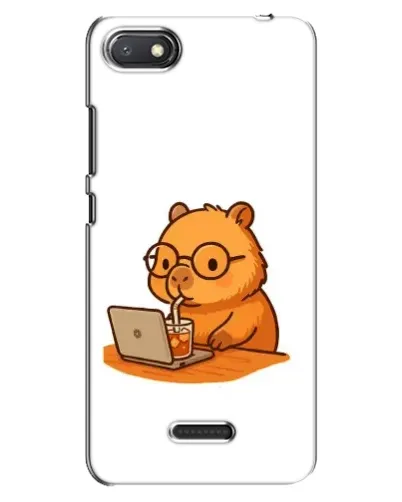 Чехол для Xiaomi Redmi 6A с картинкой «Капибара с ноутбуком»