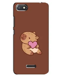 Чехол для Xiaomi Redmi 6A с картинкой «Капибара с сердцем»