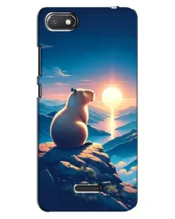 Чехол для Xiaomi Redmi 6A с картинкой «Закат солнца с капибарой»