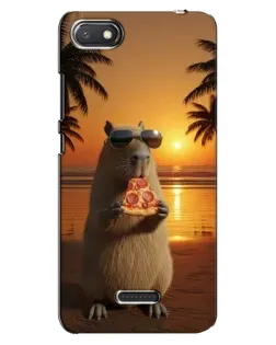 Чехол для Xiaomi Redmi 6A с картинкой «Капибара с пиццей»