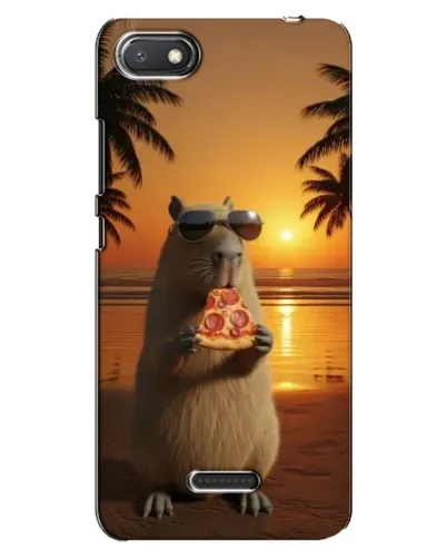 Чехол для Xiaomi Redmi 6A с картинкой «Капибара с пиццей»