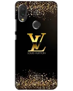 Чехол для Xiaomi Redmi 7 с картинкой «LV — золотые искры»