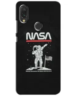 Чохол для Xiaomi Redmi 7 з картинкою «NASA — крокуємо по Місяцю»