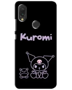 Чохол для Xiaomi Redmi 7 з картинкою «Kuromi — чорний мінімалізм»