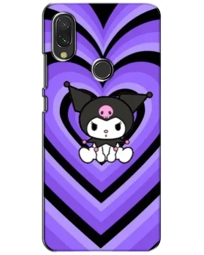 Чохол для Xiaomi Redmi 7 з картинкою «Kuromi та фіолетові серця»
