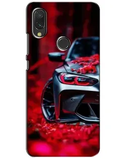 Чохол для Xiaomi Redmi 7 з картинкою «Спортивна BMW та квіти»