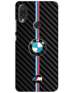 Чохол для Xiaomi Redmi 7 з картинкою «Емблема BMW та карбон»