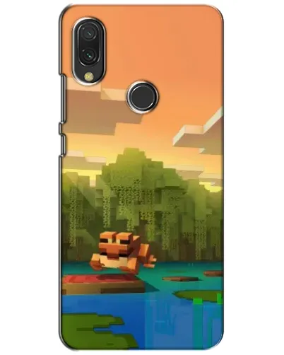 Чехол для Xiaomi Redmi 7 с картинкой «Майнкрафт закат солнца»