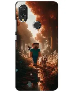 Чехол для Xiaomi Redmi 7 с картинкой «Стив в лесу»