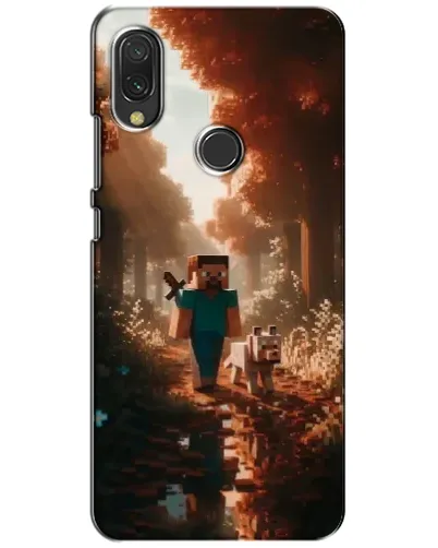 Чехол для Xiaomi Redmi 7 с картинкой «Стив в лесу»