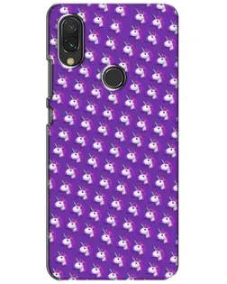 Чехол для Xiaomi Redmi 7 с картинкой «Единороги на фиолетовом»