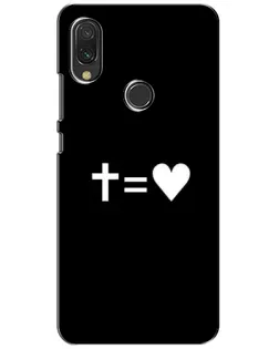 Чехол для Xiaomi Redmi 7 с картинкой «Крест и Сердце»