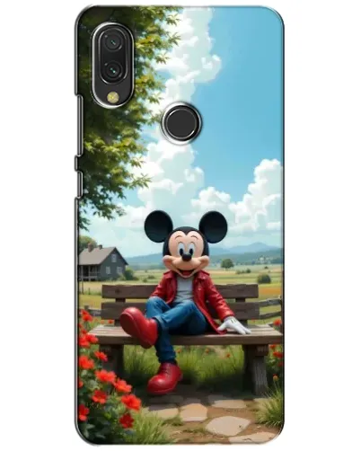 Чехол для Xiaomi Redmi 7 с картинкой «Микки на скамейке»