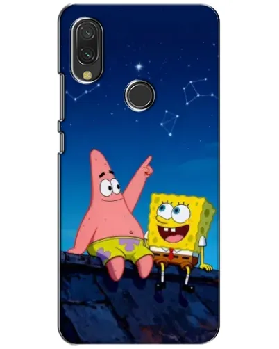 Чохол для Xiaomi Redmi 7 з картинкою «Губка Боб та Патрік вночі»