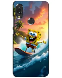 Чохол для Xiaomi Redmi 7 з картинкою «Губка Боб серфінгіст»