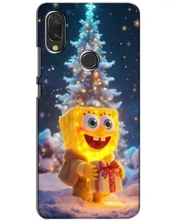 Чохол для Xiaomi Redmi 7 з картинкою «Різдвяний Спанч Боб»