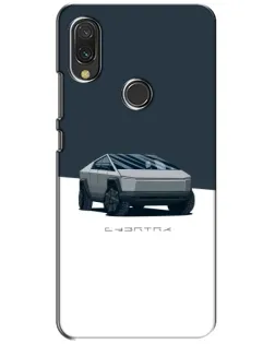 Чохол для Xiaomi Redmi 7 з картинкою «Сріблястий Cybertruck Tesla»