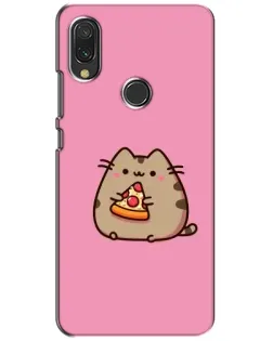Чехол для Xiaomi Redmi 7 с картинкой «Пушин с пиццей»
