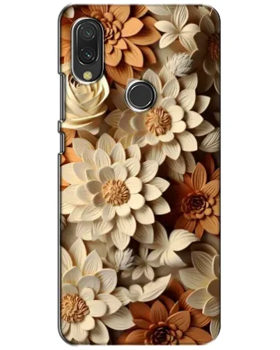 Чохол для Xiaomi Redmi 7 з картинкою «Бежевий флористичний декор»