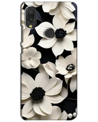 Чохол для Xiaomi Redmi 7 з картинкою «Об'ємні білі квіти»