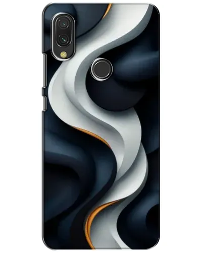 Чехол для Xiaomi Redmi 7 с картинкой «Объемные черно-белые ленты»