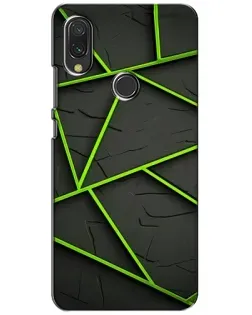 Чехол для Xiaomi Redmi 7 с картинкой «Зеленые геометрические линии»