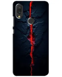 Чехол для Xiaomi Redmi 7 с картинкой «Kрасная лавовая трещина»