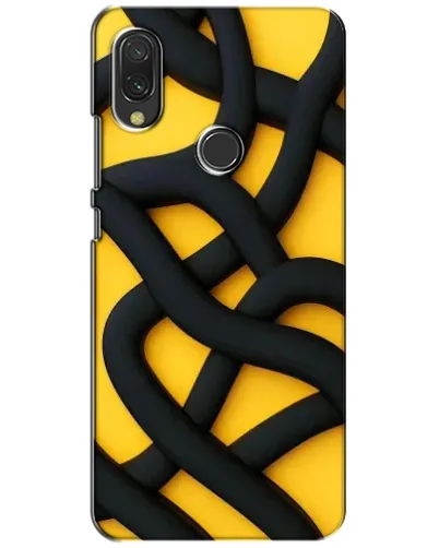 Чехол для Xiaomi Redmi 7 с картинкой «Черное желтое переплетение»