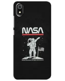 Чехол для Xiaomi Redmi 7A с картинкой «NASA — шагаем по Луне»