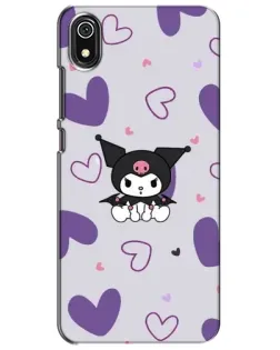 Чохол для Xiaomi Redmi 7A з картинкою «Kuromi та лавандові серця»