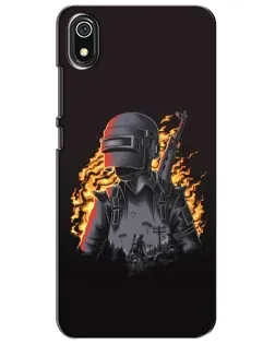 Чехол для Xiaomi Redmi 7A с картинкой «PUBG — огненный силуэт»