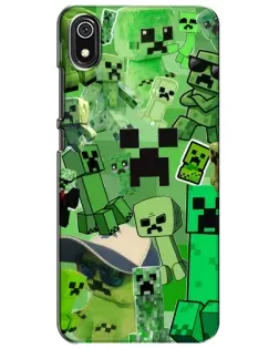 Чехол для Xiaomi Redmi 7A с картинкой «Криперы Minecraft»