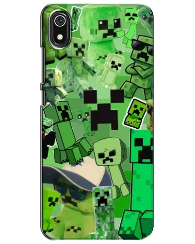Чехол для Xiaomi Redmi 7A с картинкой «Криперы Minecraft»