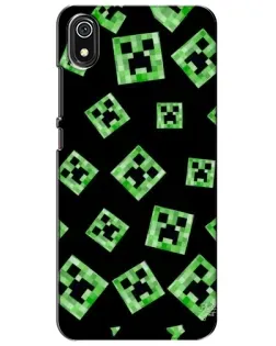 Чехол для Xiaomi Redmi 7A с картинкой «Паттерн с криперами»