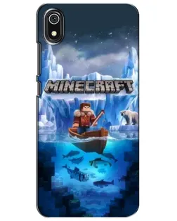 Чехол для Xiaomi Redmi 7A с картинкой «Minecraft ледяной мир»