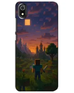 Чехол для Xiaomi Redmi 7A с картинкой «Стив у башни»