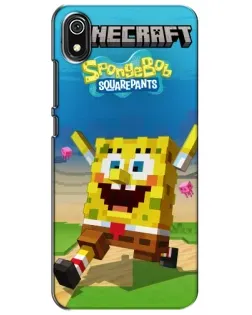 Чехол для Xiaomi Redmi 7A с картинкой «Губка Боб Minecraft»