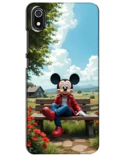 Чехол для Xiaomi Redmi 7A с картинкой «Микки на скамейке»