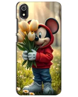 Чехол для Xiaomi Redmi 7A с картинкой «Микки с тюльпанами»