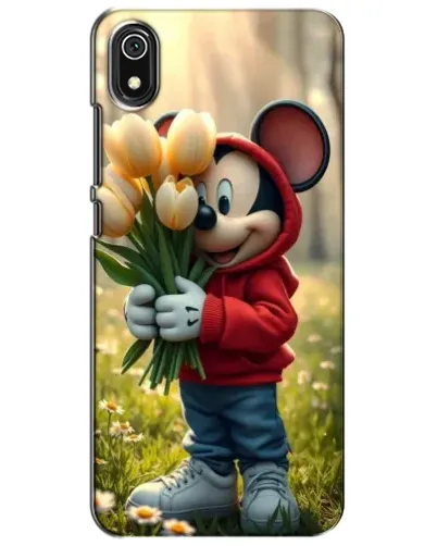 Чехол для Xiaomi Redmi 7A с картинкой «Микки с тюльпанами»