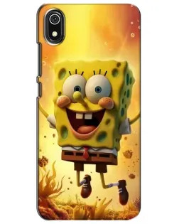 Чехол для Xiaomi Redmi 7A с картинкой «Губка Боб прыгает»
