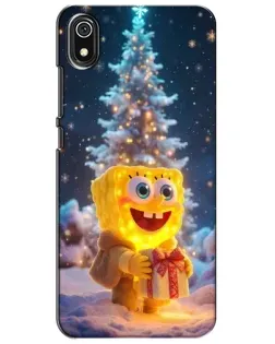 Чехол для Xiaomi Redmi 7A с картинкой «Рождественский Спанч Боб»