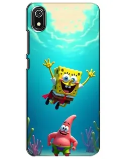 Чехол для Xiaomi Redmi 7A с картинкой «Спанч Боб под водой»