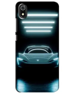 Чехол для Xiaomi Redmi 7A с картинкой «Tesla в неоне»