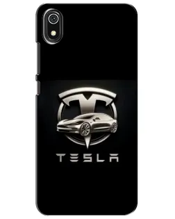 Чехол для Xiaomi Redmi 7A с картинкой «Tesla — серебристое авто»