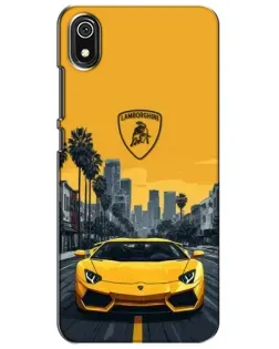 Чохол для Xiaomi Redmi 7A з картинкою «Жовтий Lamborghini місто»