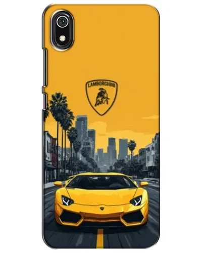 Чохол для Xiaomi Redmi 7A з картинкою «Жовтий Lamborghini місто»
