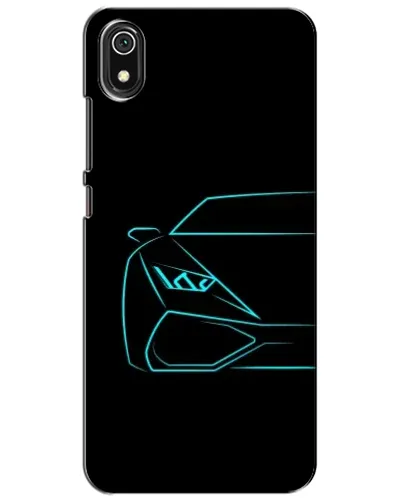 Чохол для Xiaomi Redmi 7A з картинкою «Блакитний силует Lamborghini»